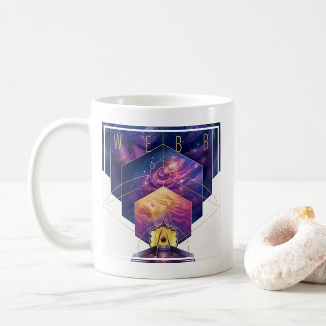 James Webb Space Telescope Poster. Kaffeetasse (Mit Donut)