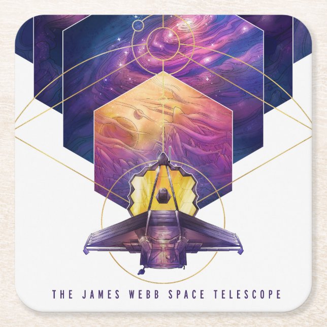James Webb Space Telescope Poster. Rechteckiger Pappuntersetzer (Vorderseite)