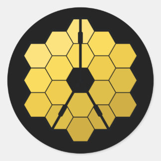James Webb Space Telescope Yellow Mirror Artwork Runder Aufkleber