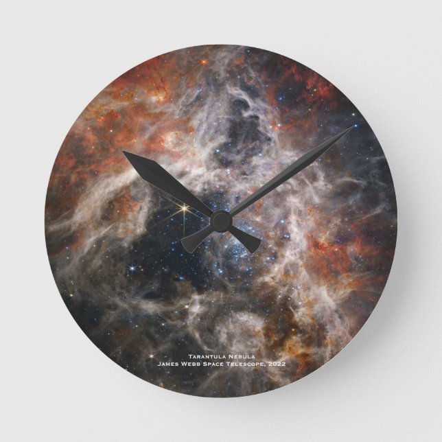 James Webb Tarantula Nebula Hi-Res Image 2022 Runde Wanduhr (Vorderseite)