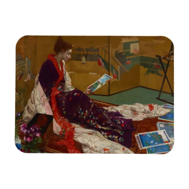 James Whistler - Caprice in Lila und Gold Magnet (Horizontal)