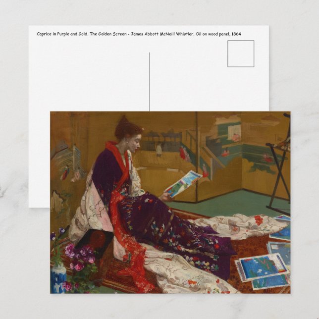 James Whistler - Caprice in Lila und Gold Postkarte (Vorne/Hinten)