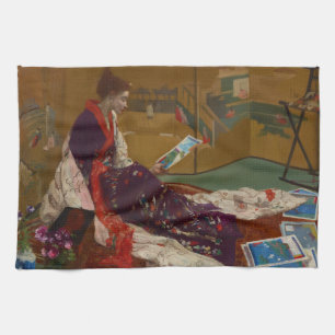 James Whistler - Caprice in Purpur und Gold Geschirrtuch