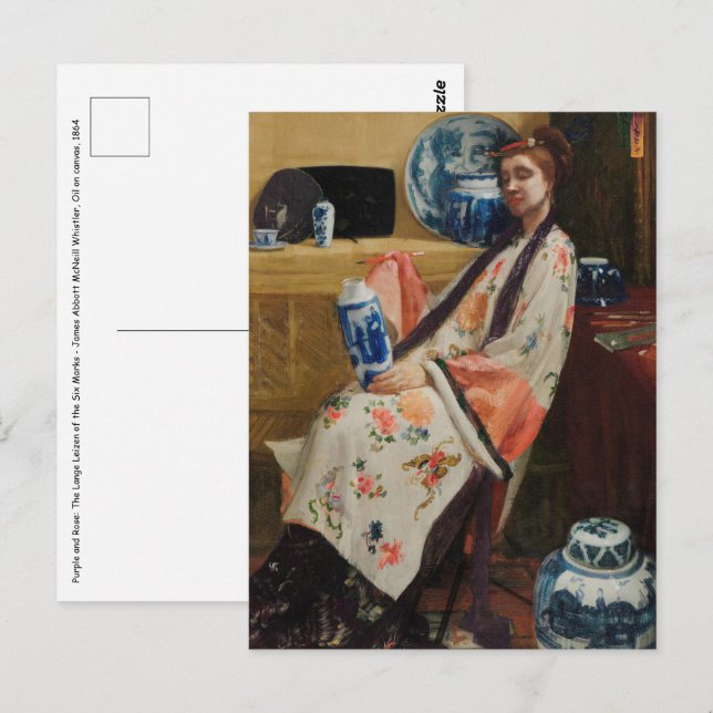 James Whistler - Der Lange Leizen der sechs Marken Postkarte (Vorne/Hinten)