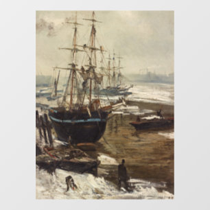 James Whistler - Die Themse im Eis Fensteraufkleber