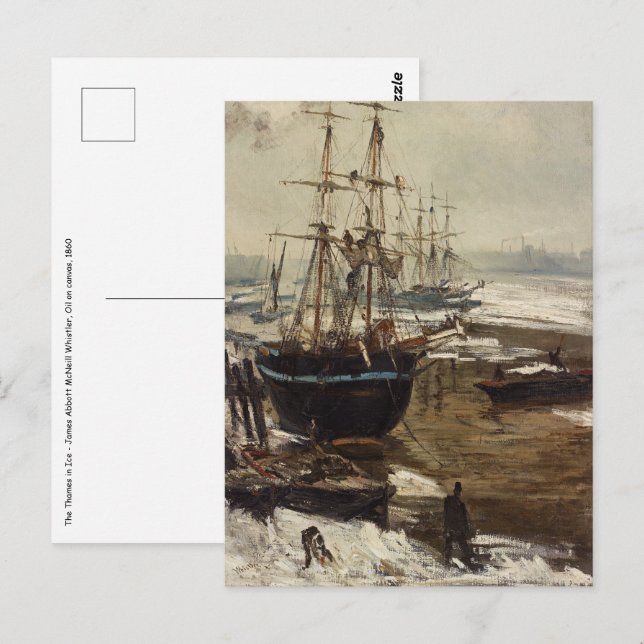 James Whistler - Die Themse im Eis Postkarte (Vorne/Hinten)