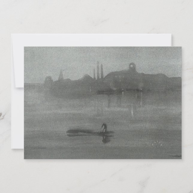 James Whistler - Nocturne: Die Themse bei Batterse Dankeskarte (Vorderseite)