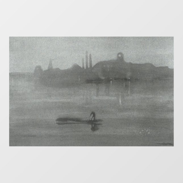 James Whistler - Nocturne: Die Themse bei Batterse Fensteraufkleber (Blatt)