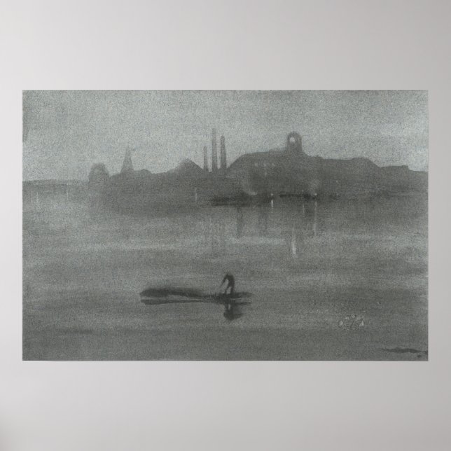 James Whistler - Nocturne: Die Themse bei Batterse Poster (Vorne)