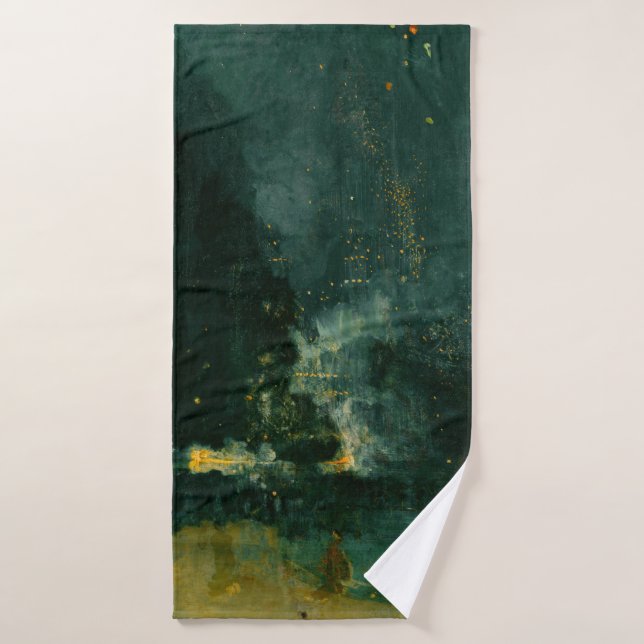 James Whistler - Nocturne in Black and Gold Badhandtuch Set (Badehandtuch)