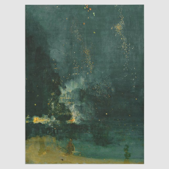 James Whistler - Nocturne in Black and Gold Seidenpapier (Von Creator hochgeladen)