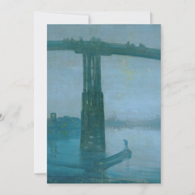 James Whistler - Nocturne, Old Battersea Bridge Dankeskarte (Vorderseite)