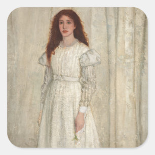 James Whistler - Symphonie in Weiß Nr. 1 Quadratischer Aufkleber