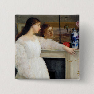 James Whistler - Symphonie in Weiß Nr. 2 Button