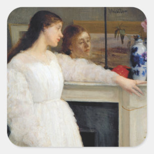 James Whistler - Symphonie in Weiß Nr. 2 Quadratischer Aufkleber