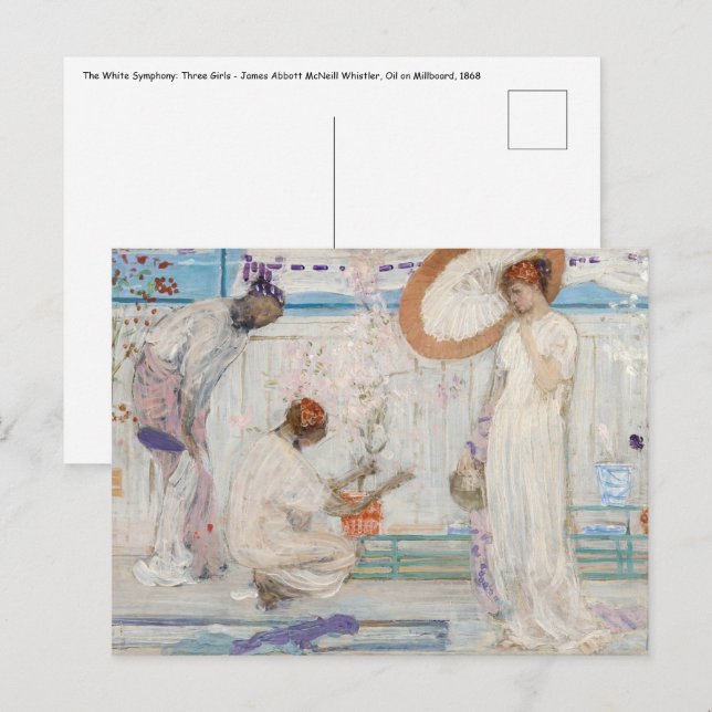 James Whistler - White Symphony, Three Girls Postkarte (Vorne/Hinten)