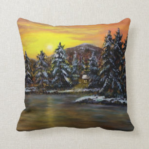 James' Winter Cabin von Ave Hurley Kissen