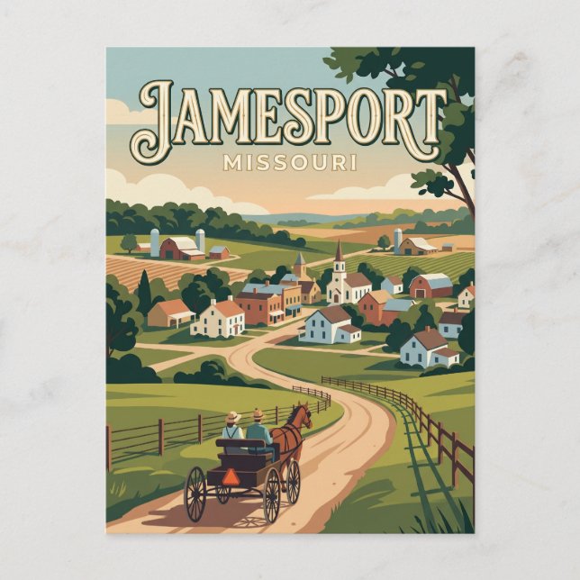 Jamesport Missouri Postkarte (Vorderseite)