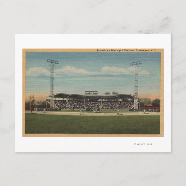 Jamestown, NY - Municipal Baseball Stadium Postkarte (Vorderseite)