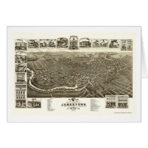 Jamestown, NY panoramische Karte - 1882