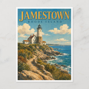 Jamestown Rhode Island Beavertail Light GeoSaga Postkarte
