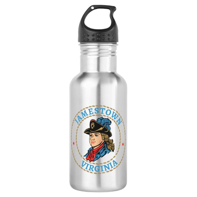 Jamestown Virginia Colonial Edelstahlflasche (Vorderseite)