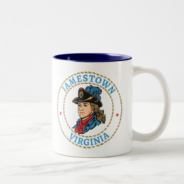 Jamestown Virginia Colonial Zweifarbige Tasse (Rechts)