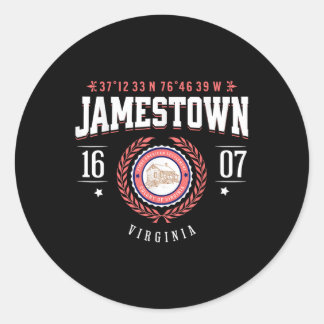 Jamestown Virginia Kolonie Rustic Souvenir Revolut Runder Aufkleber