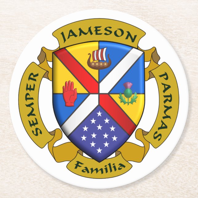 JamFam Coster Runder Pappuntersetzer (Vorderseite)