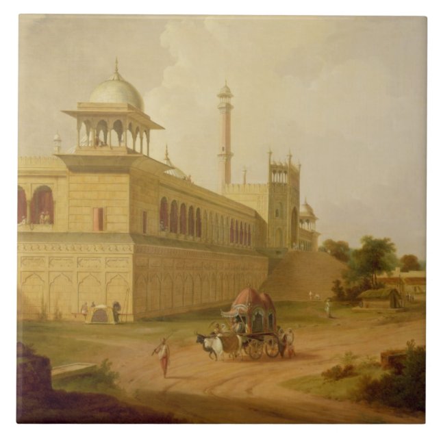 Jami Masjid, Delhi, 1811 (Öl auf Leinwand) Fliese (Vorderseite)