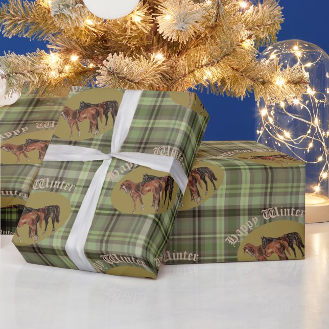 jamie and poppy green plaid geschenkpapier (Feiertage)