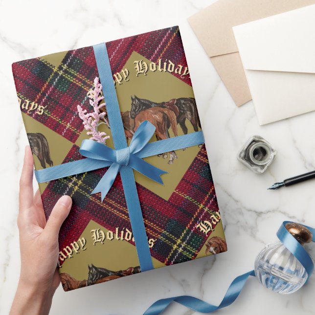 jamie and poppy green plaid geschenkpapier (Schenken)