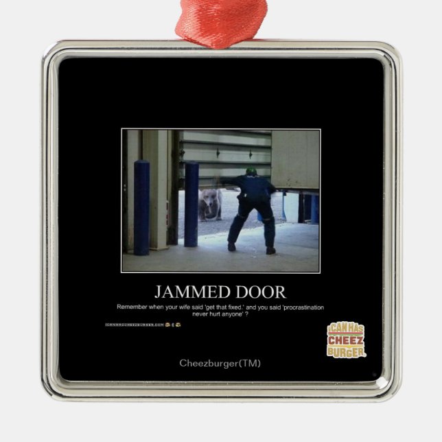 Jammed-Tür Silbernes Ornament (Vorne)