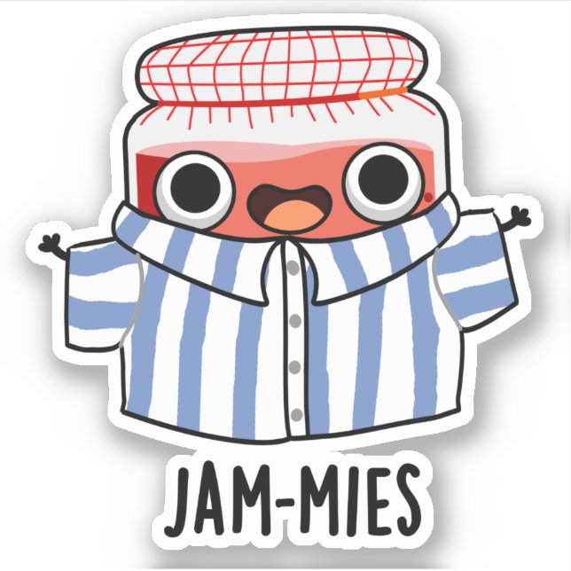 Jammies Funny Pajama Jam Pun Aufkleber (Vorderseite)