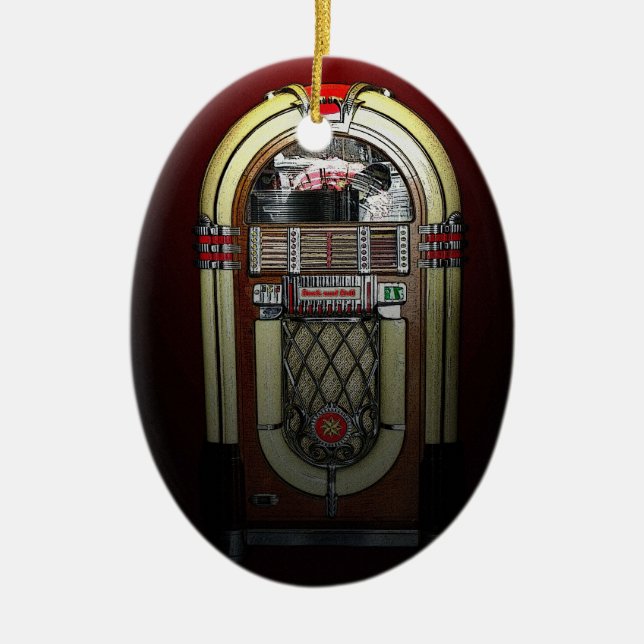 Jammin Musikautomat-Weihnachtsverzierung Keramik Ornament (Vorne)