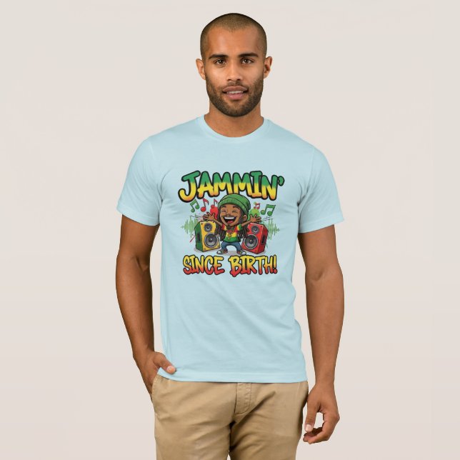 Jammin' Seit der Geburt Reggae T-Shirt (Vorne ganz)
