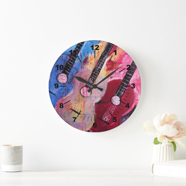 Jamming be Goode Gemälde von Alfred Fox Große Wanduhr (Zuhause)