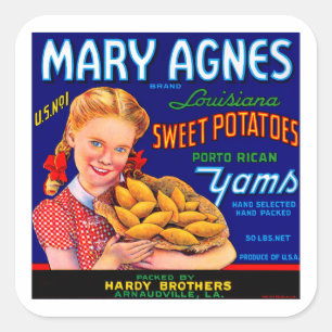 Jamswurzeln Marys Agnes Louisiana Quadratischer Aufkleber