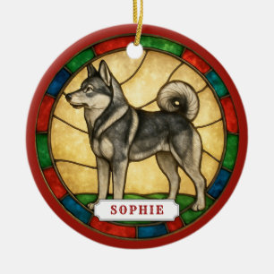 Jamthund schwedischer Elchhund Keramik-Kreis-Ornam Keramik Ornament