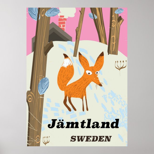 Jämtland Schweden Vintage Reiseplakat Poster (Vorne)