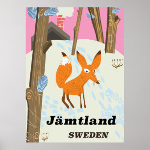Jämtland Suède affiche de voyage vintage