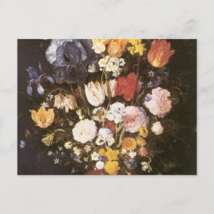 Jan Brueghel, die Ältere Vase der Blume Postkarte
