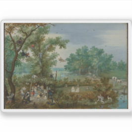Jan Brueghel the Elder - Merry Company in a Arbour Aufkleber