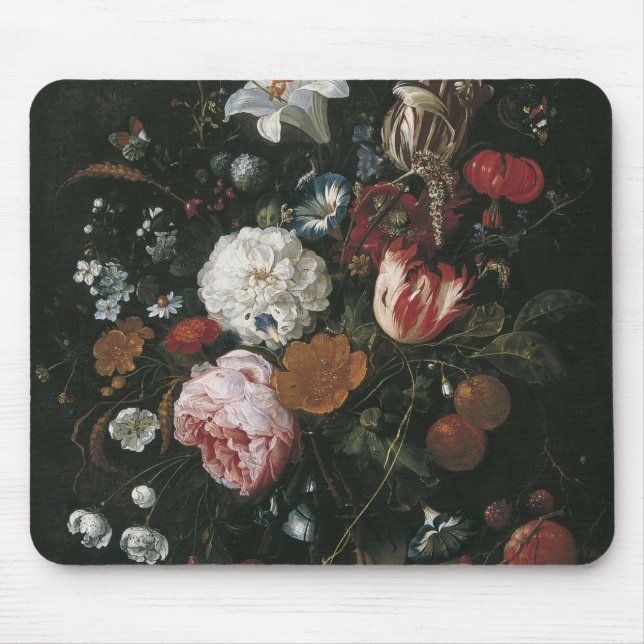 Jan Davidsz De Heem - Blume in einer Glasvase Mousepad (Vorne)