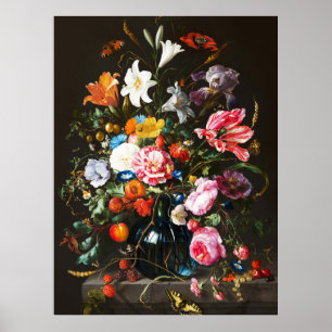 Jan Davidsz de Heem,  Blumenvase, 1670 Poster