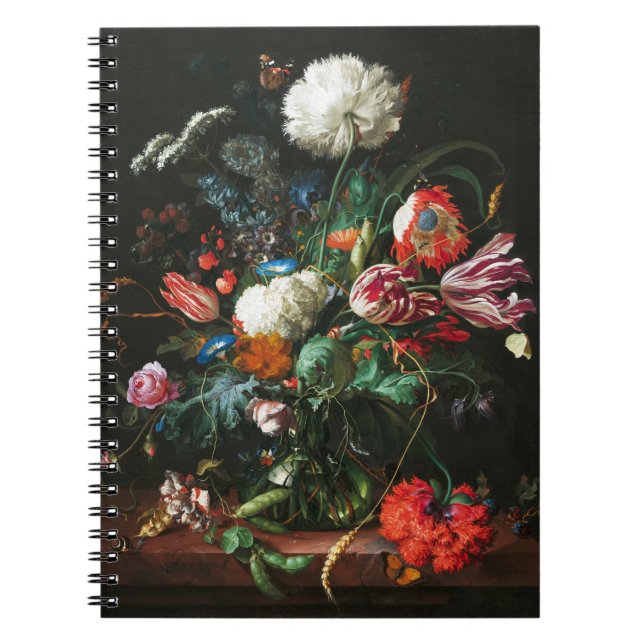 Jan Davidsz de Heem, Vase of Blume, 1660 Notizblock (Vorderseite)