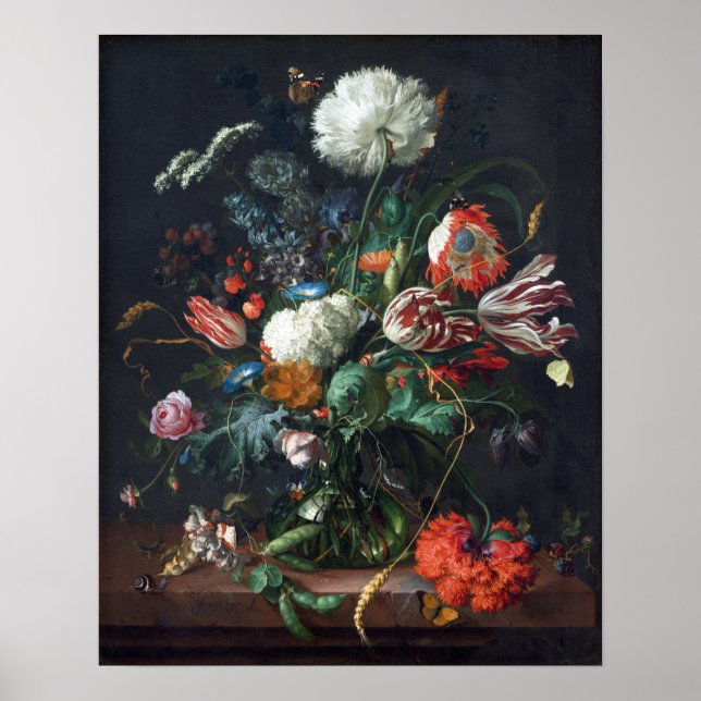 Jan Davidsz de Heem Vase von Blume Poster (Vorne)