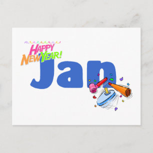 Jan (Happy New Year) Feiertagspostkarte