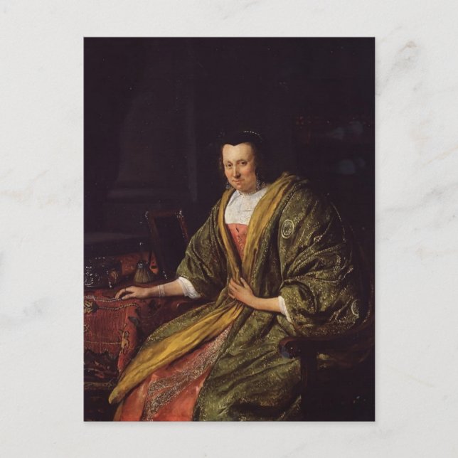 Jan Steen - Portrait von Geertruy Gael Postkarte (Vorderseite)