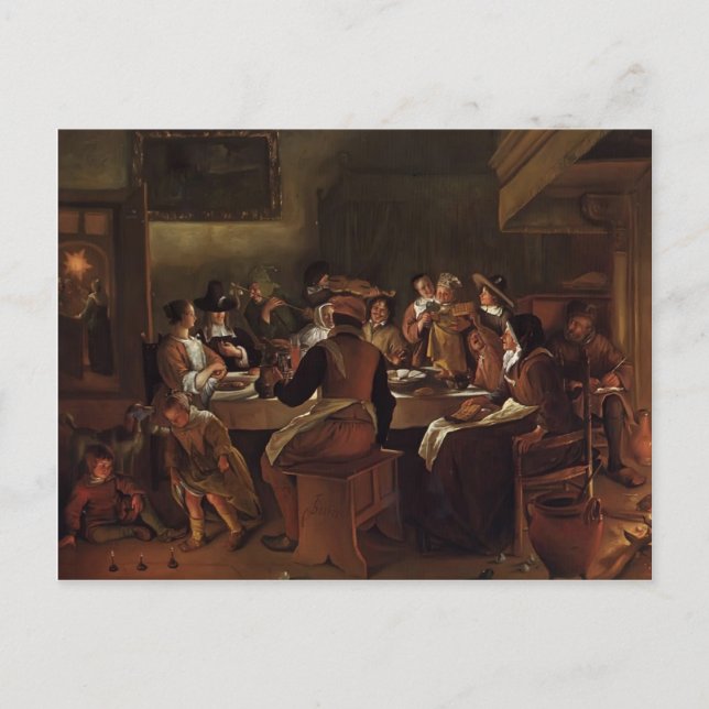 Jan Steen - Zwölfste Nacht Postkarte (Vorderseite)